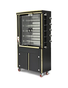Commercial Chicken Rotisserie Oven with Neutral Cabinet Electric 5 Spit 30 Chickens | Stalwart DA-PLS5EE