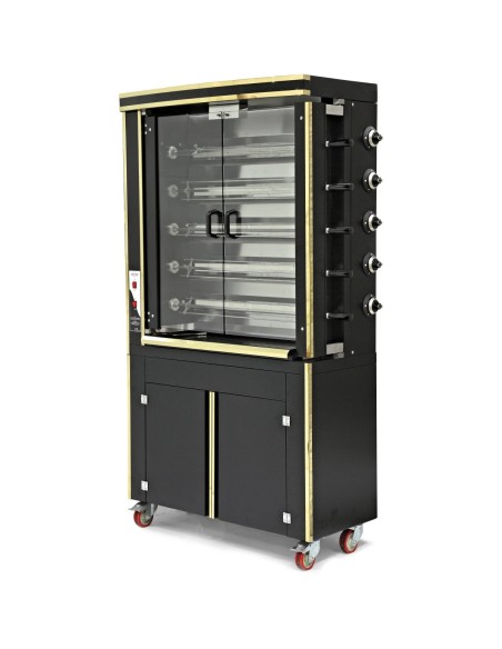 Commercial Chicken Rotisserie Oven with Neutral Cabinet Electric 5 Spit 30 Chickens | Stalwart DA-PLS5EE