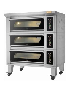Bakery oven Electric 3 chambers 9 x 400x600mm trays 400°C Digital controls 25.2kW 380V | Stalwart DA-HTD90KI
