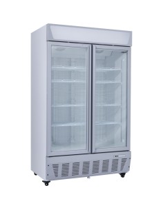Commercial Display Freezer Upright 950 litres Double Hinged glass door LED canopy Grey | Stalwart DA-SDC1000 2