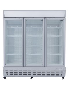 Commercial Display Freezer Upright 1500 litres Triple Hinged glass door LED canopy Grey | Stalwart DA-SDC1500