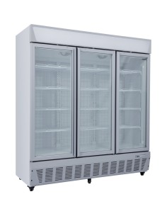 Commercial Display Freezer Upright 1500 litres Triple Hinged glass door LED canopy Grey | Stalwart DA-SDC1500 2