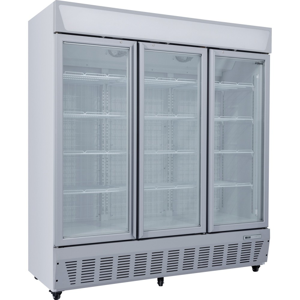 Commercial Display Freezer Upright 1500 litres Triple Hinged glass door LED canopy Grey | Stalwart DA-SDC1500