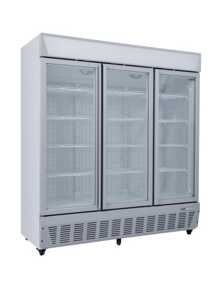 Commercial Display Freezer Upright 1500 litres Triple Hinged glass door LED canopy Grey | Stalwart DA-SDC1500