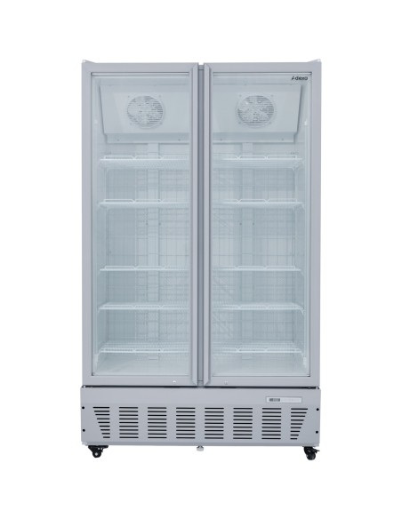 Commercial Freezer Upright 950 litres Double Hinged glass door Grey | Stalwart DA-SDF1000