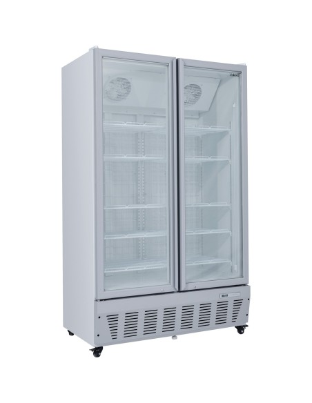Commercial Freezer Upright 950 litres Double Hinged glass door Grey | Stalwart DA-SDF1000