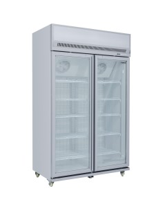 Commercial Display Freezer Upright 1000 litres Double Hinged glass door LED canopy Grey | Stalwart DA-SDM1000 2