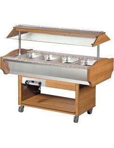 Hot Salad Bar 4xGN1/1 Walnut | Stalwart DA-SHBM4C