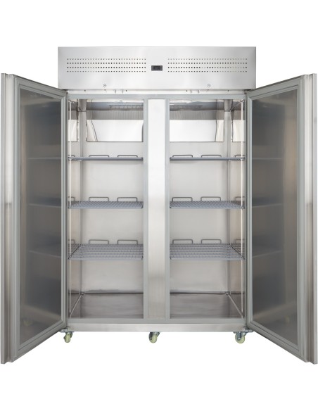 Commercial Upright Refrigerator 1400L Double Door Stainless Steel Cabinet 1380x855x2090mm | Stalwart DA-NORD28