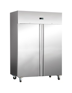 Commercial Freezer Upright Cabinet Stainless Steel 1160 Litres Double Door 3 Shelves Ventilated Cooling 1340x810x2010mm | Stalwa