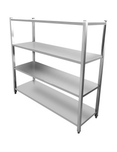Commercial Shelving Unit 4 Tier Stainless Steel 1500x400x1500mm | Stalwart DA-SSB15040 2