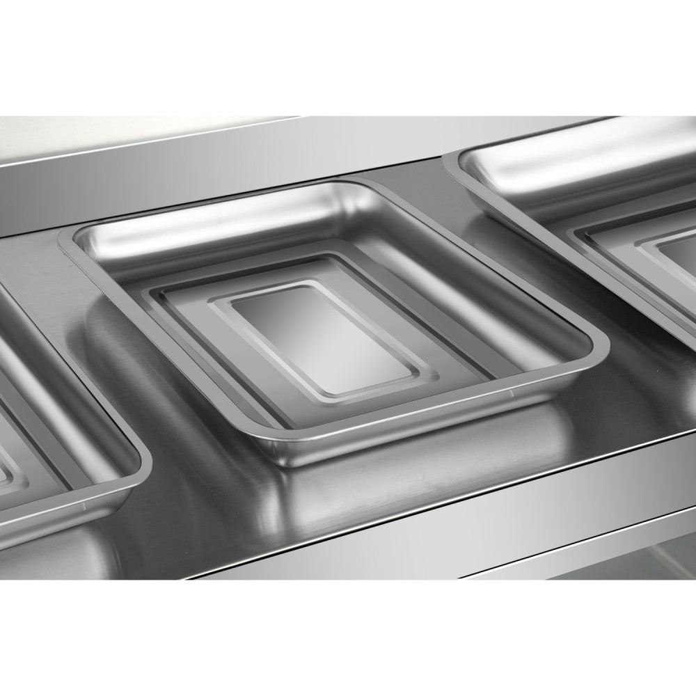 Commercial Two-Tier Heated Showcase Food and Chicken Warmer 1200x760x860mm Countertop Dry Heat and Wet Heat | Stalwart DA-HW6PB