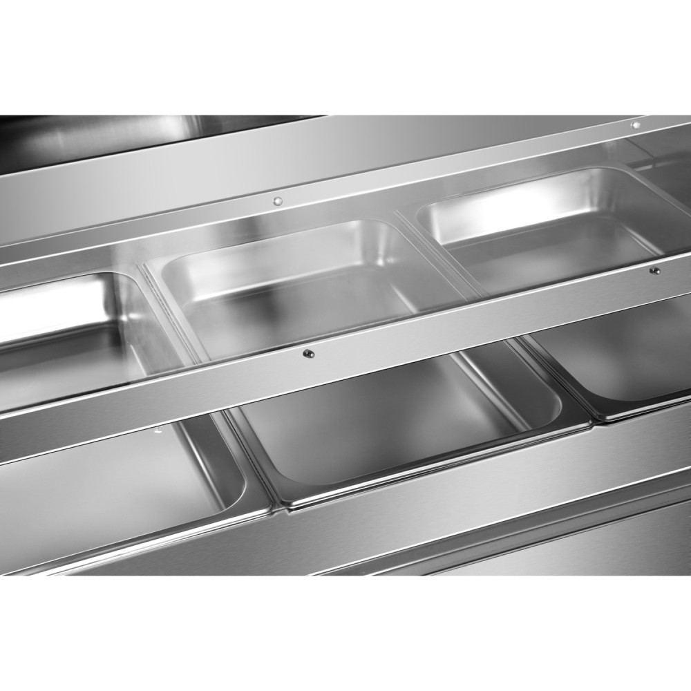 Commercial Two-Tier Heated Showcase Food and Chicken Warmer 1200x760x860mm Countertop Dry Heat and Wet Heat | Stalwart DA-HW6PB