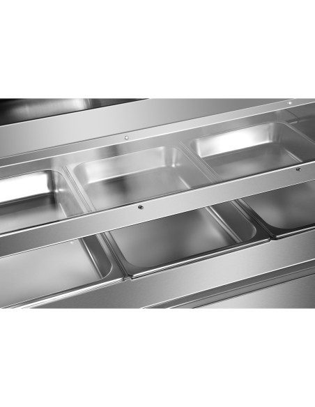 Commercial Two-Tier Heated Showcase Food and Chicken Warmer 1200x760x860mm Countertop Dry Heat and Wet Heat | Stalwart DA-HW6PB