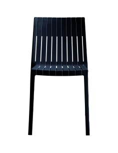Bistro Dining Chair Slatted Back Polypropylene Indoors &amp Outdoors 400x420x800mm Black | Stalwart DA-P184BLACK 2