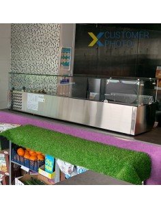Refrigerated Servery Prep Top 6xGN1/3 1400x395x435mm Glass Top | Stalwart DA-THV1400/380 2