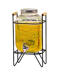 Glass Wine Dispenser 5 litres with Iron stand | Stalwart DA-DTJ092