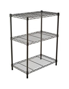Light Duty Shelving Unit Mini 3 Tier Rack 270kg Width 600mm Depth 350mm Height 900mm Black Wire | Stalwart DA-AZON202