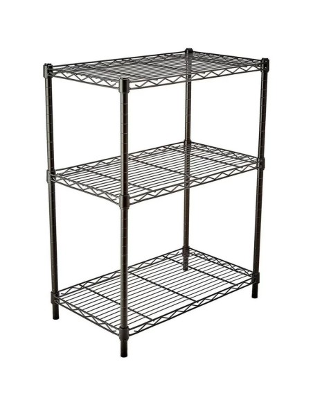 Light Duty Shelving Unit Mini 3 Tier Rack 270kg Width 600mm Depth 350mm Height 900mm Black Wire | Stalwart DA-AZON202