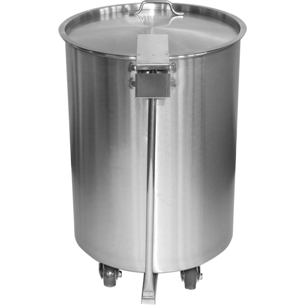 Professional Stainless Steel Pedal Waste Bin With Lid & Wheels 75 Litres | Stalwart DA-SDCP75