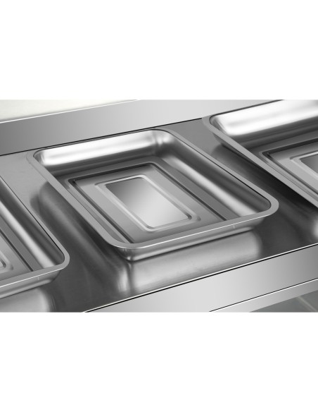 Commercial Two-Tier Heated Showcase Food and Chicken Warmer 2200x760x860mm Countertop Dry Heat and Wet Heat | Stalwart DA-HW6PC