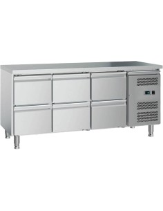 Commercial Refrigerated Counter 6 Drawers GN1/1 1600x700x650mm | Stalwart DA-GXX616
