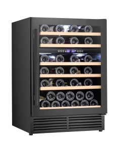 Commercial Wine Cooler 6 Shelves 138 Litres 46 Bottles Dual Temperature Zones Compressor Cooling 595x575x820mm Black | Stalwart
