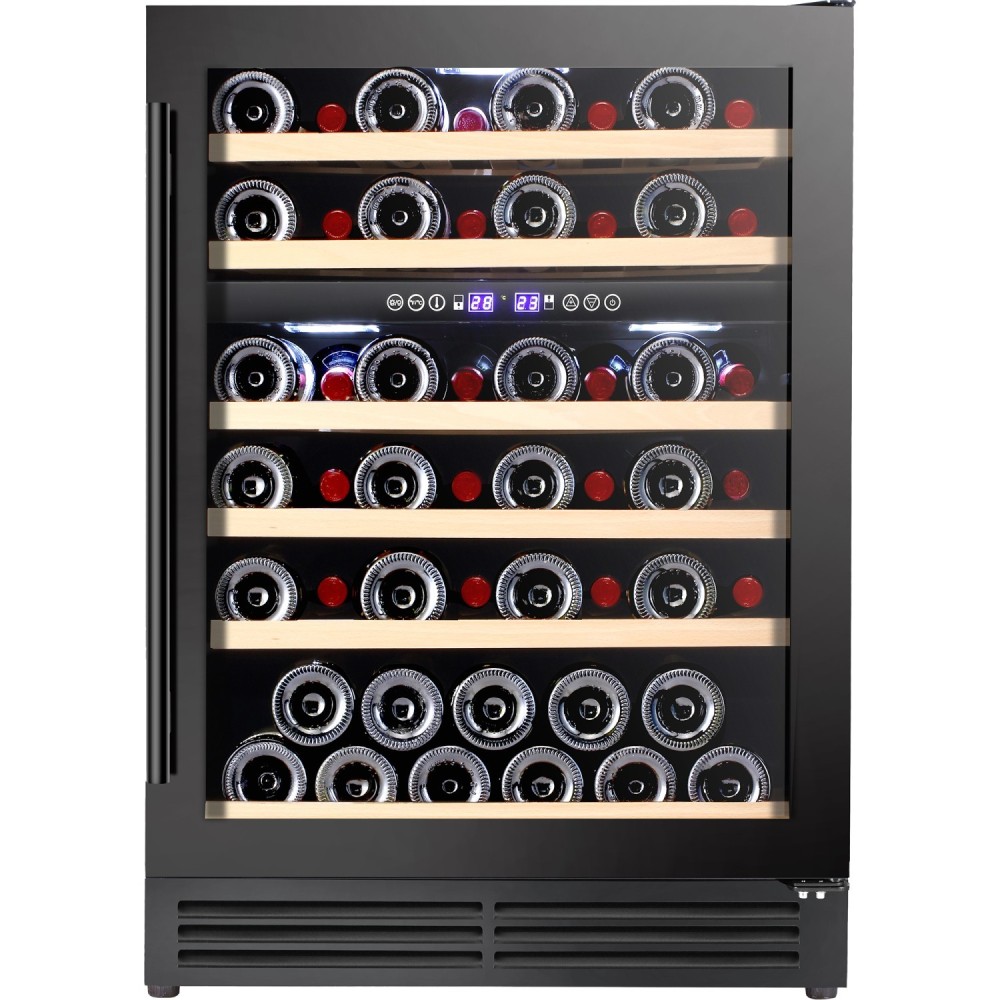 Commercial Wine Cooler 6 Shelves 138 Litres 46 Bottles Dual Temperature Zones Compressor Cooling 595x575x820mm Black | Stalwart