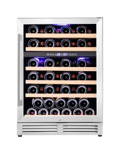 Commercial Wine Cooler 6 Shelves 138 Litres 46 Bottles Dual Temperature Zones Compressor Cooling 595x575x820mm Stainless Steel | 2