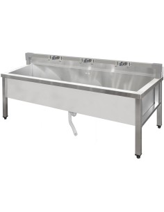 Commercial Stainless Steel Mop Sink with Low Rack & 2-in-1 Mop Holder 1500x600x550mm | Stalwart DA-SMSJYLR15060