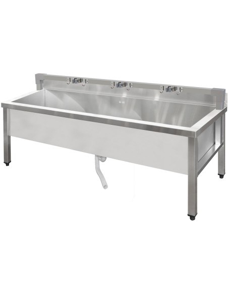 Commercial Stainless Steel Mop Sink with Low Rack & 2-in-1 Mop Holder 1500x600x550mm | Stalwart DA-SMSJYLR15060