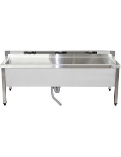 Commercial Stainless Steel Mop Sink with Low Rack & 2-in-1 Mop Holder 1500x600x550mm | Stalwart DA-SMSJYLR15060 2