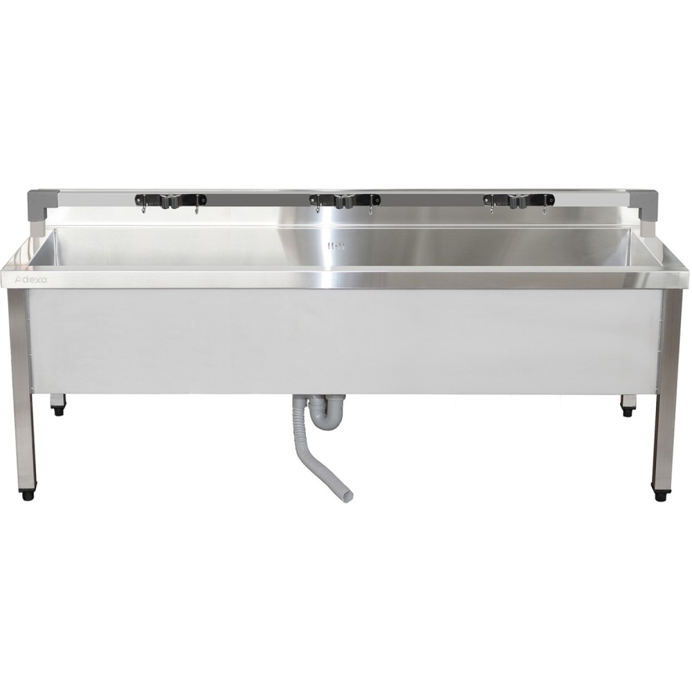 Commercial Stainless Steel Mop Sink with Low Rack & 2-in-1 Mop Holder 1500x600x550mm | Stalwart DA-SMSJYLR15060
