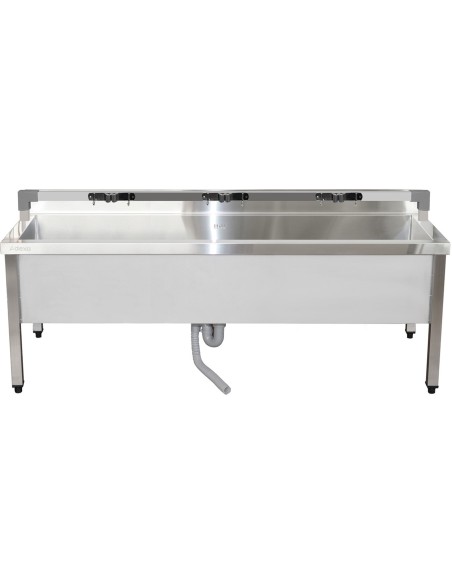 Commercial Stainless Steel Mop Sink with Low Rack & 2-in-1 Mop Holder 1500x600x550mm | Stalwart DA-SMSJYLR15060