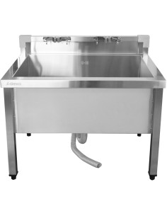 Commercial Stainless Steel Mop Sink with Low Rack & 2-in-1 Mop Holder 800x600x550mm | Stalwart DA-SMSJYLR8060 2