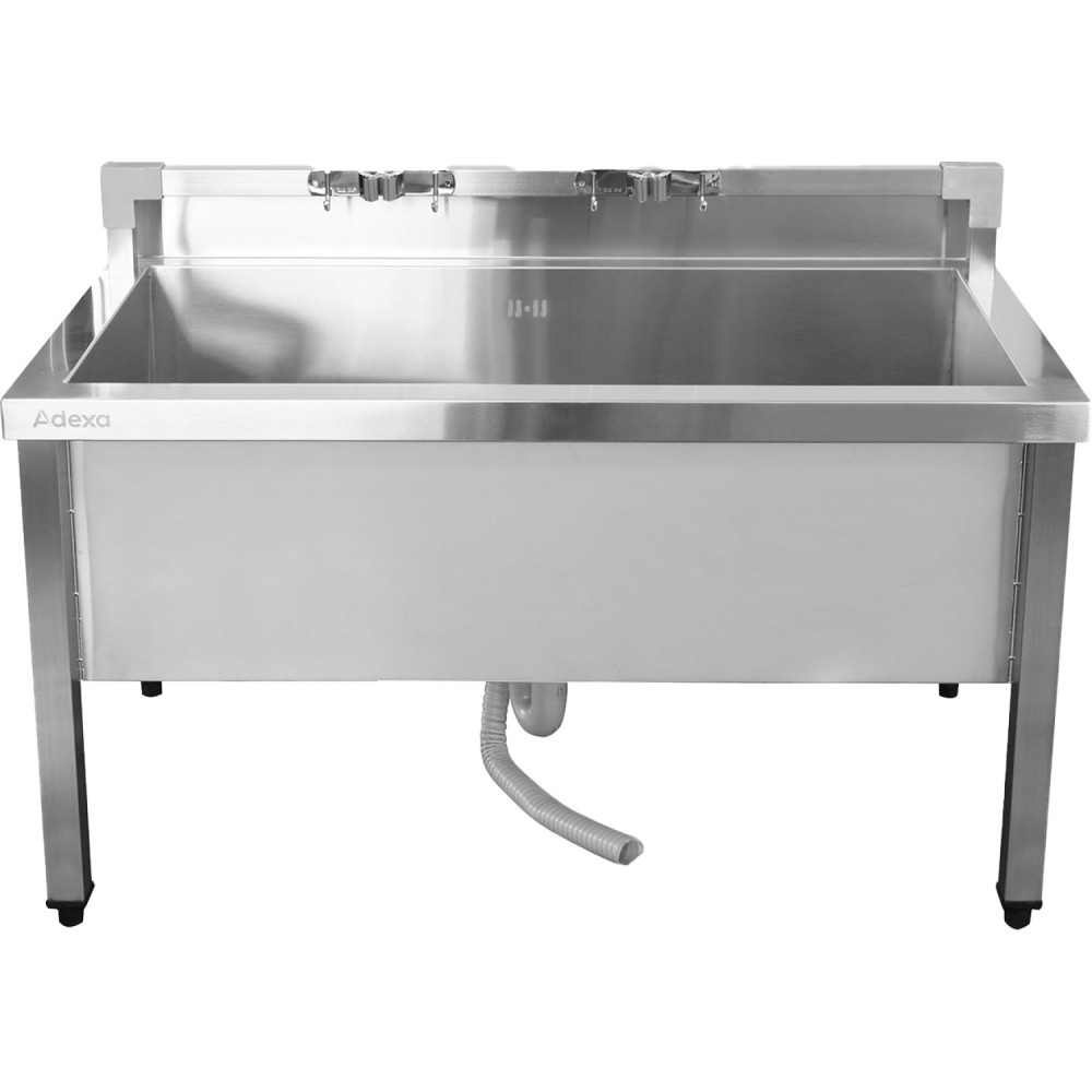 Commercial Stainless Steel Mop Sink with Low Rack & 2-in-1 Mop Holder 1000x600x550mm | Stalwart DA-SMSJYLR10060