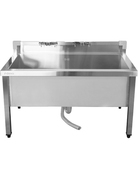 Commercial Stainless Steel Mop Sink with Low Rack & 2-in-1 Mop Holder 1000x600x550mm | Stalwart DA-SMSJYLR10060