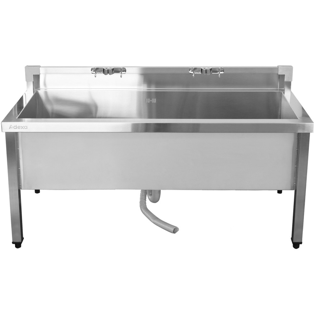 Commercial Stainless Steel Mop Sink with Low Rack & 2-in-1 Mop Holder 1200x600x550mm | Stalwart DA-SMSJYLR12060