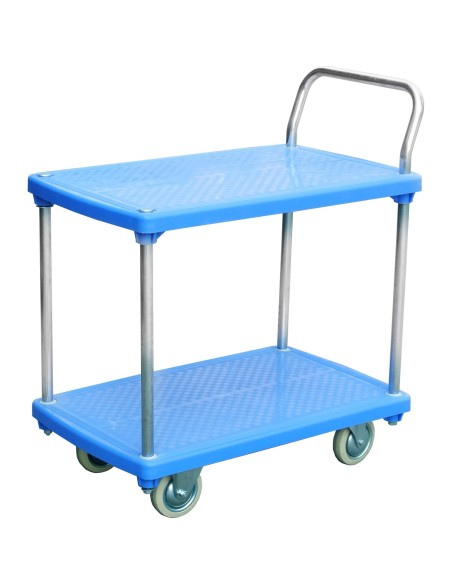 Professional Heavy-Duty 2-Tier Platform Trolley with Handle 225kg Capacity 910x600mm | Stalwart DA-PPT916021