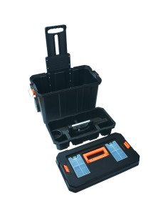 Heavy Duty Rolling Tool Box with Telescopic Handle &amp Internal Tool Tray 590x340x410 mm | Stalwart DA-MW2060 2