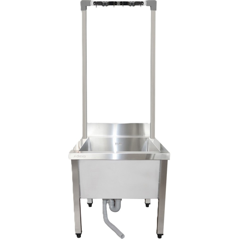 Commercial Stainless Steel Mop Sink with High Rack & 2-in-1 Mop Holder 600x600x550mm | Stalwart DA-SMSJYHR6060