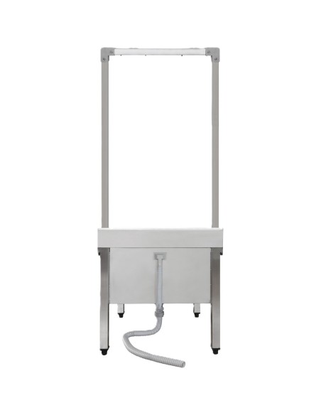 Commercial Stainless Steel Mop Sink with High Rack & 2-in-1 Mop Holder 600x600x550mm | Stalwart DA-SMSJYHR6060