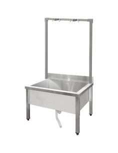 Commercial Stainless Steel Mop Sink with High Rack & 2-in-1 Mop Holder 800x600x550mm | Stalwart DA-SMSJYHR8060