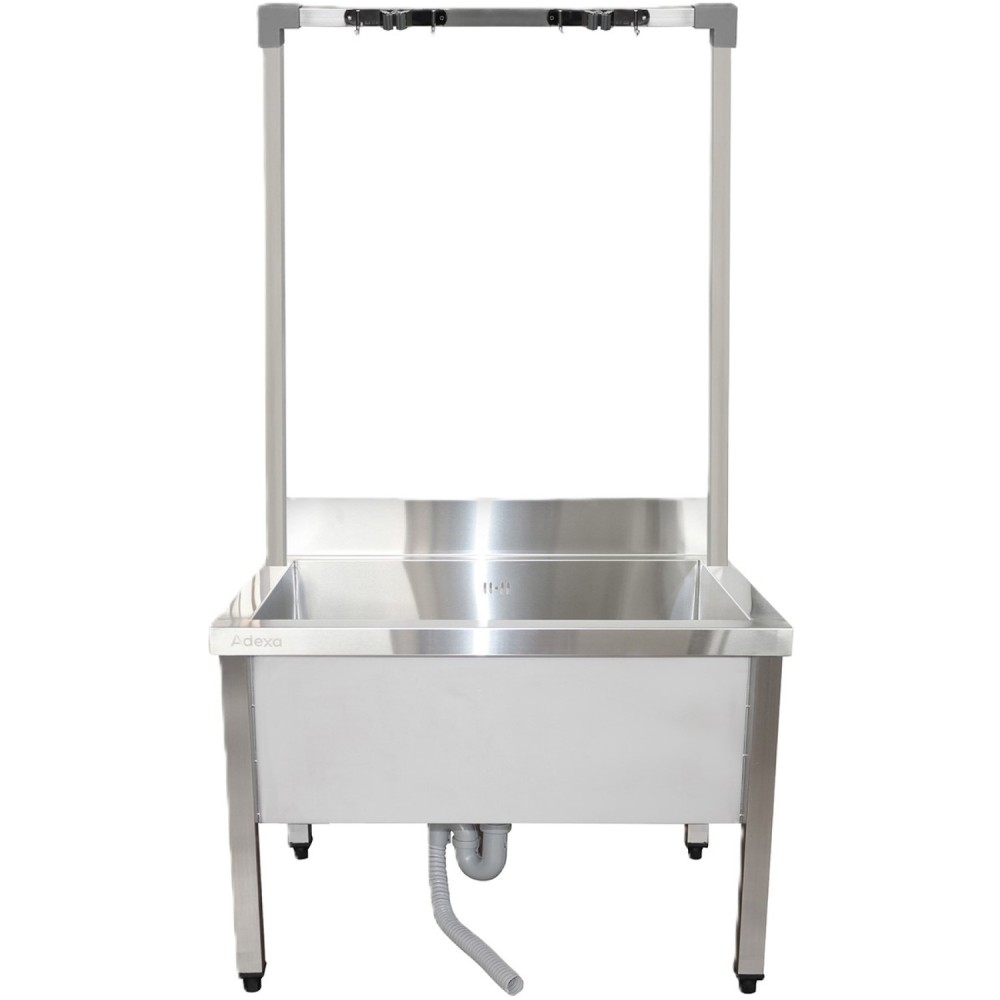 Commercial Stainless Steel Mop Sink with High Rack & 2-in-1 Mop Holder 800x600x550mm | Stalwart DA-SMSJYHR8060