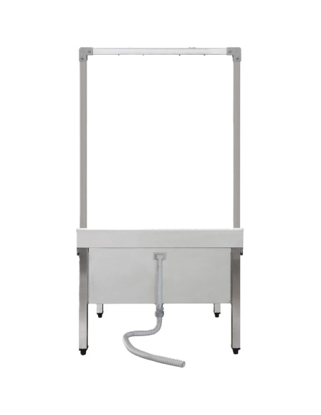 Commercial Stainless Steel Mop Sink with High Rack & 2-in-1 Mop Holder 800x600x550mm | Stalwart DA-SMSJYHR8060