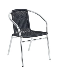 Bistro Arm Chair Aluminium & Black Wicker Indoors & Outdoors | DA-SC020