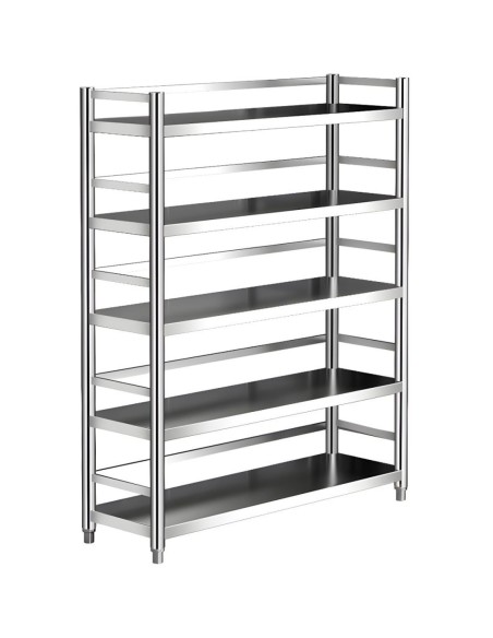 Commercial Shelving Unit 5 Shelves Stainless Steel 1500x400x1810mm | Stalwart DA-GEW22