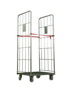 Commercial 2-Sided Roll Cage Trolley Zinc-Plated Steel 300kg Capacity 800x800x1800mm | Stalwart DA-BHK109
