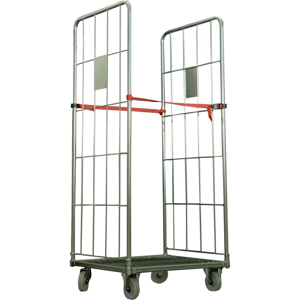 Commercial 2-Sided Roll Cage Trolley Zinc-Plated Steel 300kg Capacity 800x800x1800mm | Stalwart DA-BHK109