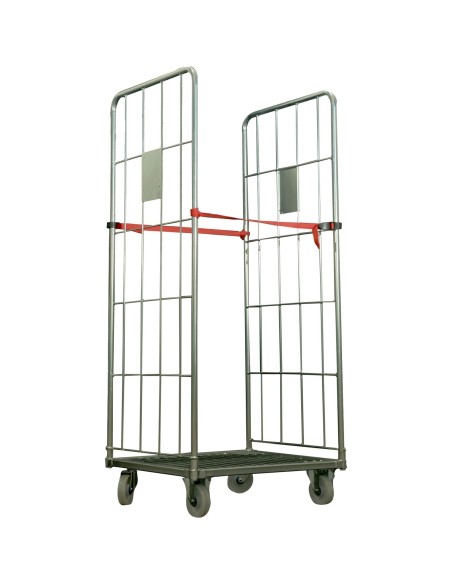 Commercial 2-Sided Roll Cage Trolley Zinc-Plated Steel 300kg Capacity 800x800x1800mm | Stalwart DA-BHK109